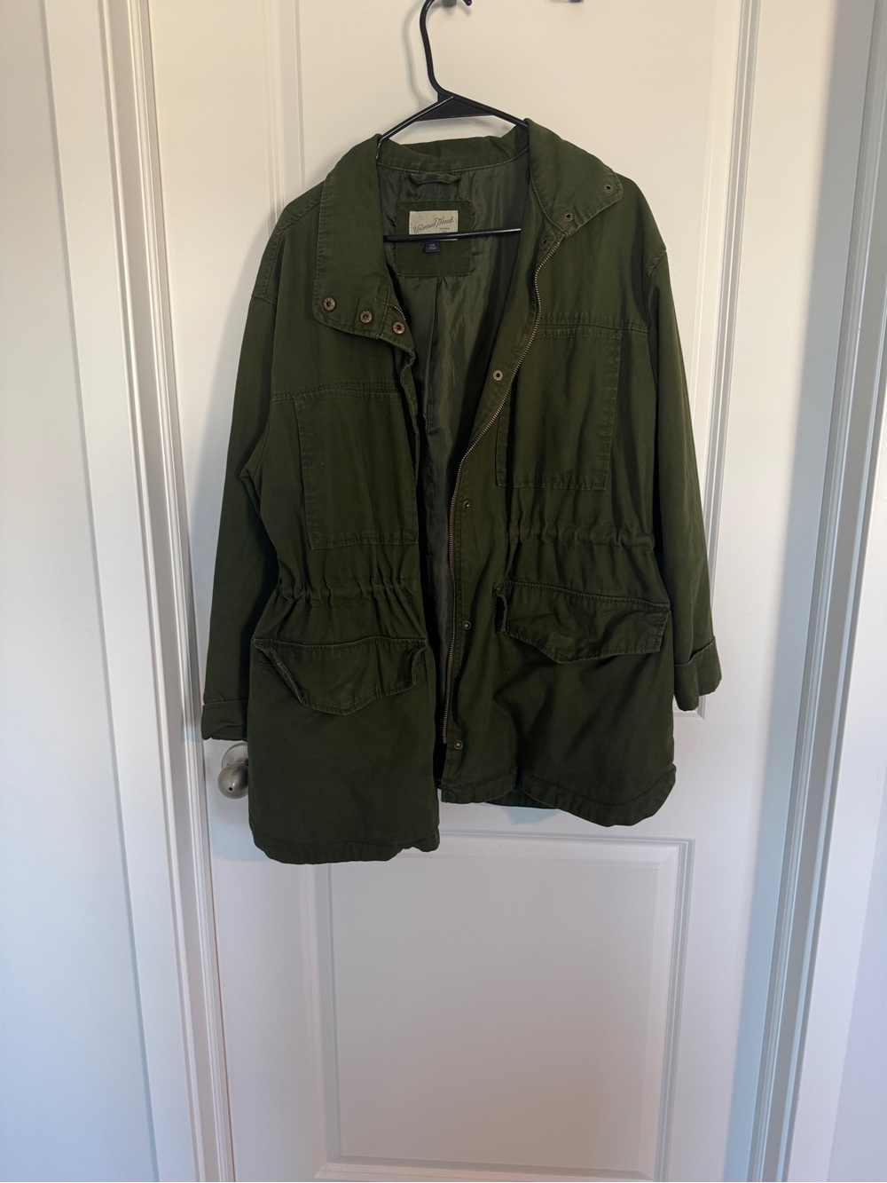 Universal Thread Olive Green Utility Jacket with Drawstring Waist